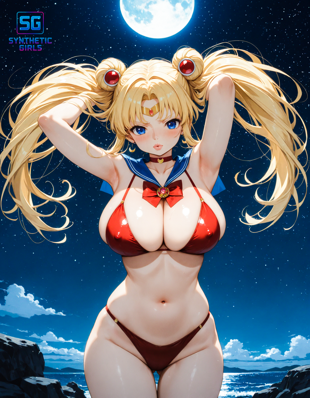 sailor-moon-in-red-under-the-starry-sky