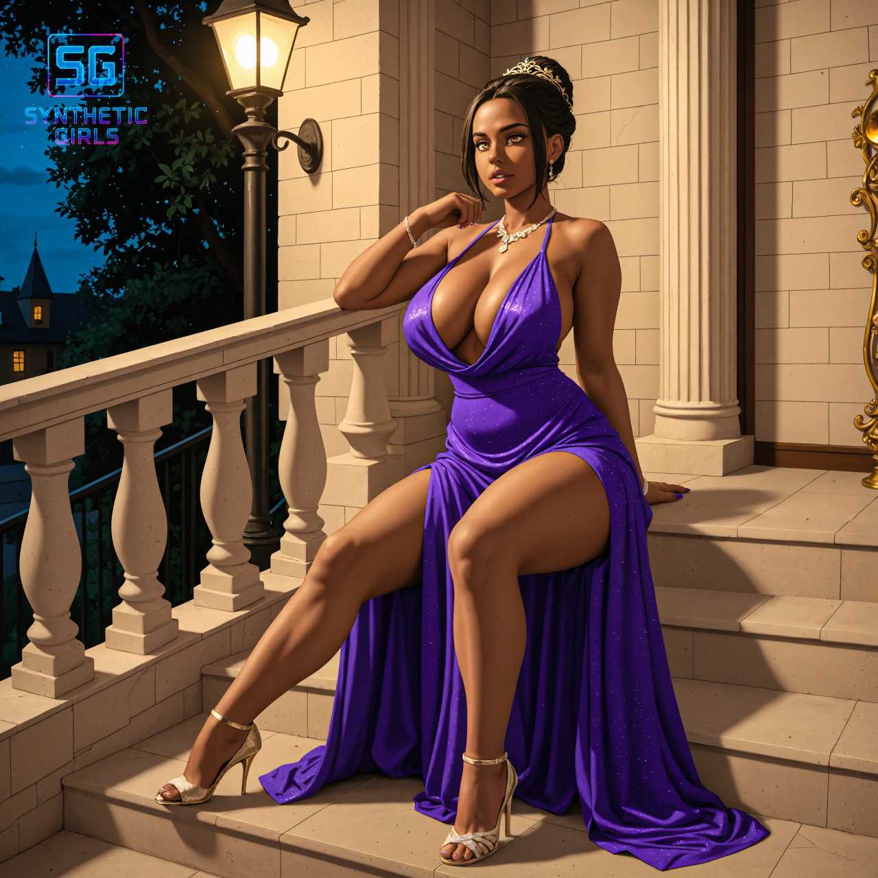 rina-and-asha-purple-evening-gown-cumshot