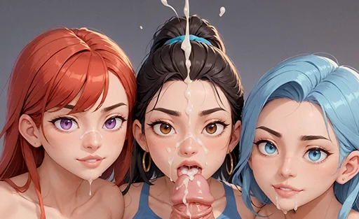 3Girls vs 1Big Cock (Big Tits)