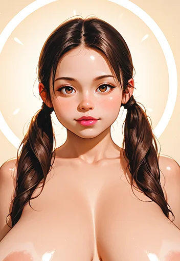 Pigtails and Huge tits