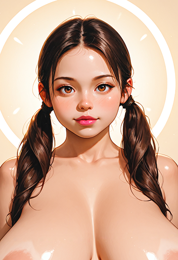 Pigtails and Huge tits