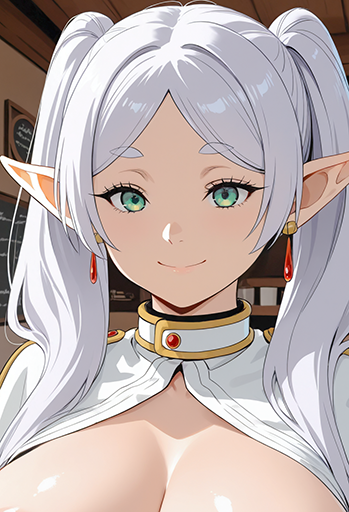 Frieren Flashing Tits At the coffee shop (Frieren: Beyond Journey's End)