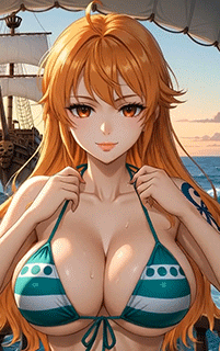 Nami (One-Piece) Flashing Tits (Animated)